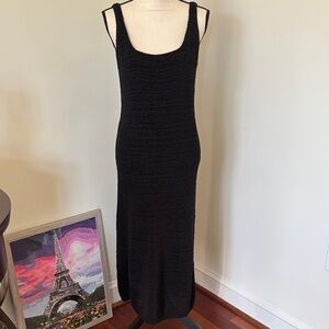 Vince NWT Black Knit Sleeveless Low Back Dress Size Medium